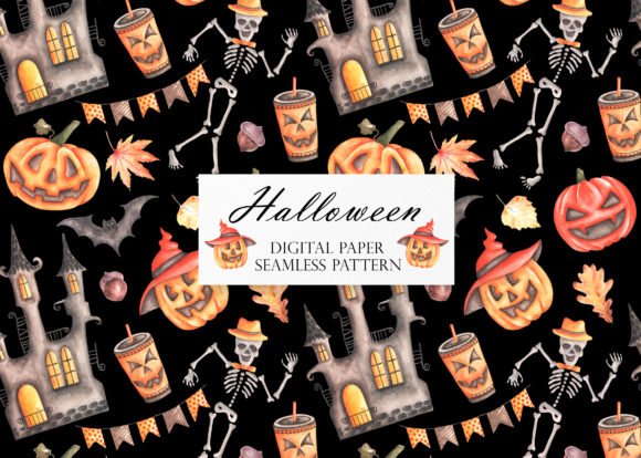 Download Halloween Party Digital Paper. Pumpkins - Premium Resources