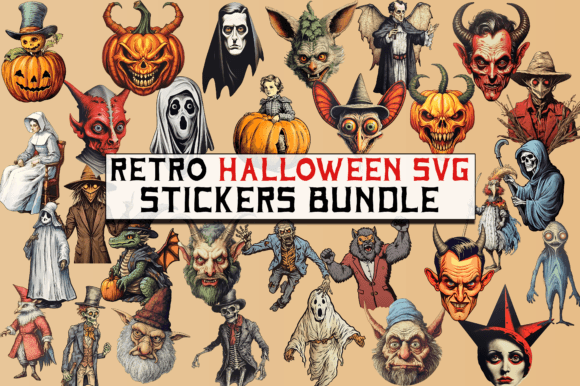 Download Retro Halloween SVG Halloween Stickers - Retro halloween svg Collection