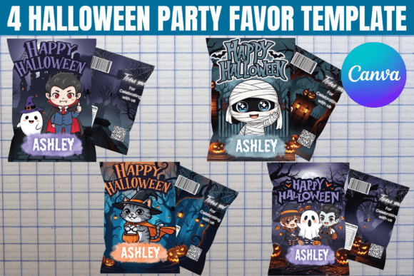 Download 4 Halloween Party Favor Template - Premium Bundle