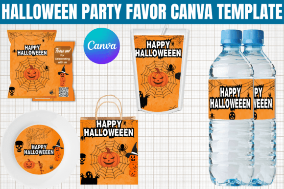 Download Halloween Party Favor Canva Template - Halloween party Collection