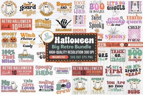 Download Retro Halloween SVG Big Bundle - Retro halloween svg Collection